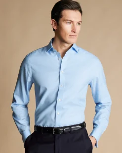 Dress Shirts|Blue Shirts<Charles Tyrwhitt Spread Collar Non-Iron Twill Shirt - Blue Sky