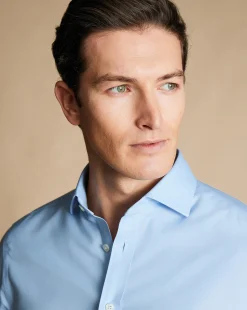 Dress Shirts|Blue Shirts<Charles Tyrwhitt Spread Collar Non-Iron Twill Shirt - Blue Sky