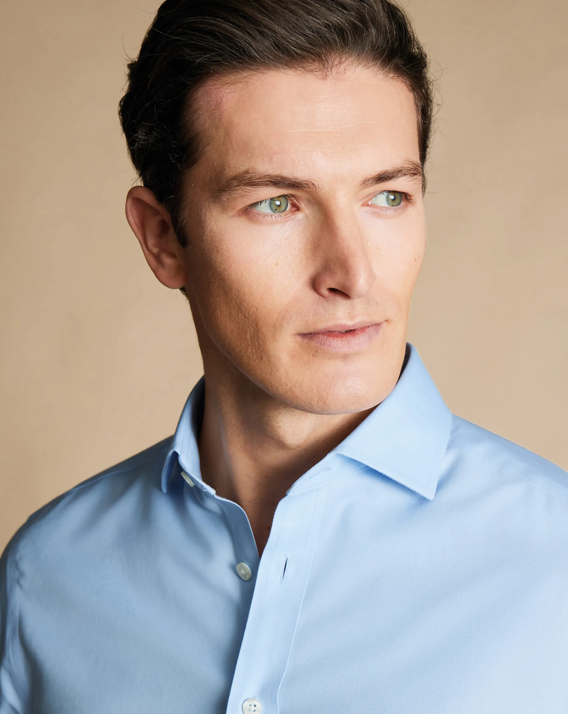Dress Shirts|Blue Shirts<Charles Tyrwhitt Spread Collar Non-Iron Twill Shirt - Blue Sky