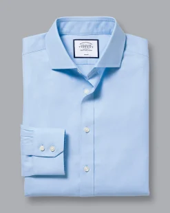 Dress Shirts|Blue Shirts<Charles Tyrwhitt Spread Collar Non-Iron Twill Shirt - Blue Sky