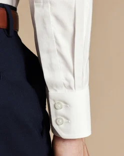 Dress Shirts|Extra Slim Fit Shirts<Charles Tyrwhitt Spread collar Non-Iron Twill Shirt - Ivory