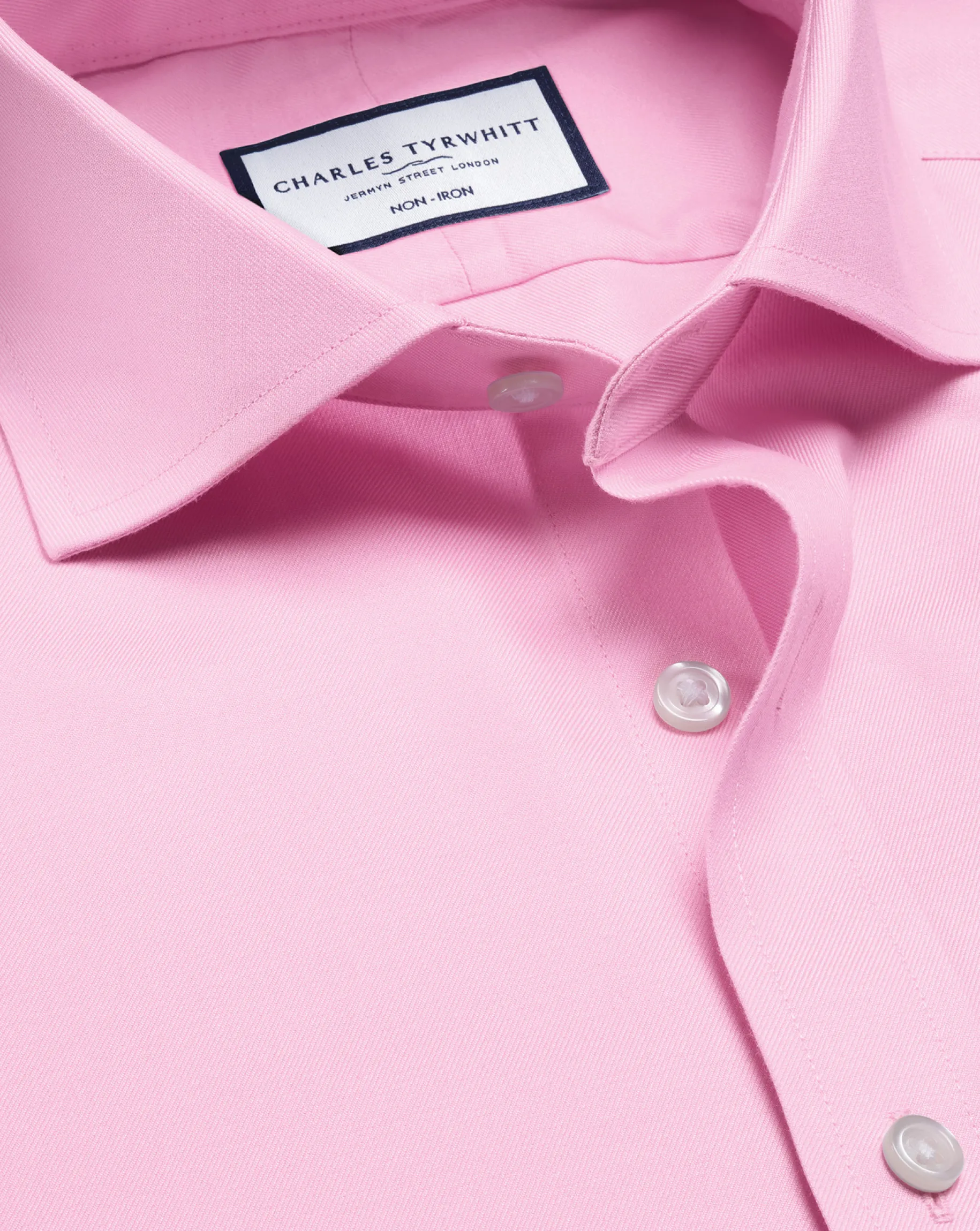 Dress Shirts|Pink Shirts<Charles Tyrwhitt Spread Collar Non-Iron Twill Shirt - Pink