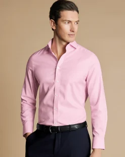 Dress Shirts|Pink Shirts<Charles Tyrwhitt Spread Collar Non-Iron Twill Shirt - Pink