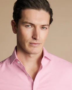 Dress Shirts|Pink Shirts<Charles Tyrwhitt Spread Collar Non-Iron Twill Shirt - Pink