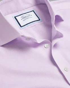 Shirt Sale|Dress Shirts<Charles Tyrwhitt Spread Collar Non-Iron Twill Micro Check Shirt - Mauve Purple