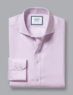 Shirt Sale|Dress Shirts<Charles Tyrwhitt Spread Collar Non-Iron Twill Micro Check Shirt - Mauve Purple