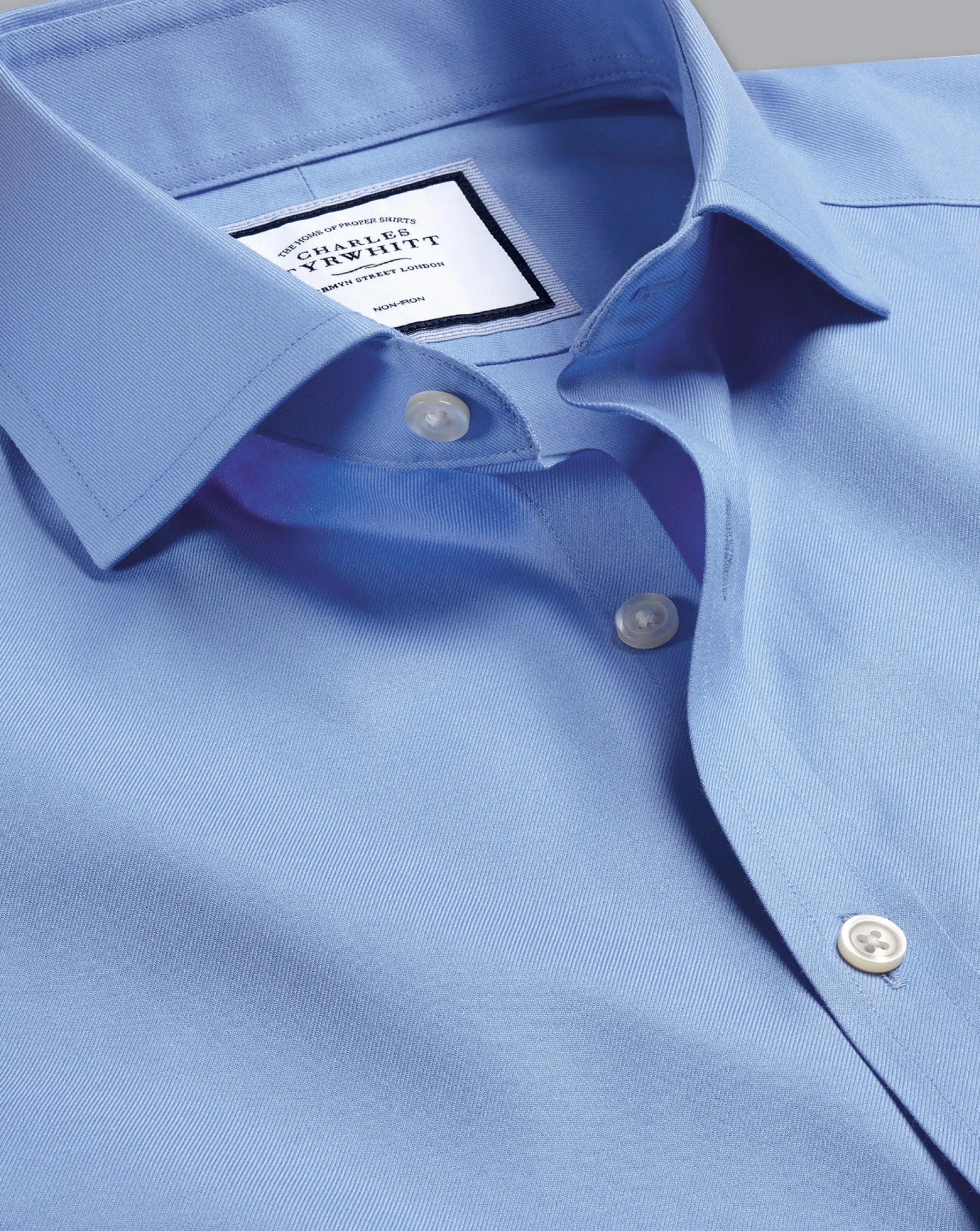 Shirt Sale|Dress Shirts<Charles Tyrwhitt Spread Collar Non-Iron Twill Shirt - Cornflower Blue