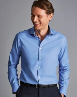 Shirt Sale|Dress Shirts<Charles Tyrwhitt Spread Collar Non-Iron Twill Shirt - Cornflower Blue