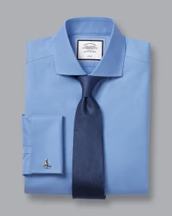 Shirt Sale|Dress Shirts<Charles Tyrwhitt Spread Collar Non-Iron Twill Shirt - Cornflower Blue