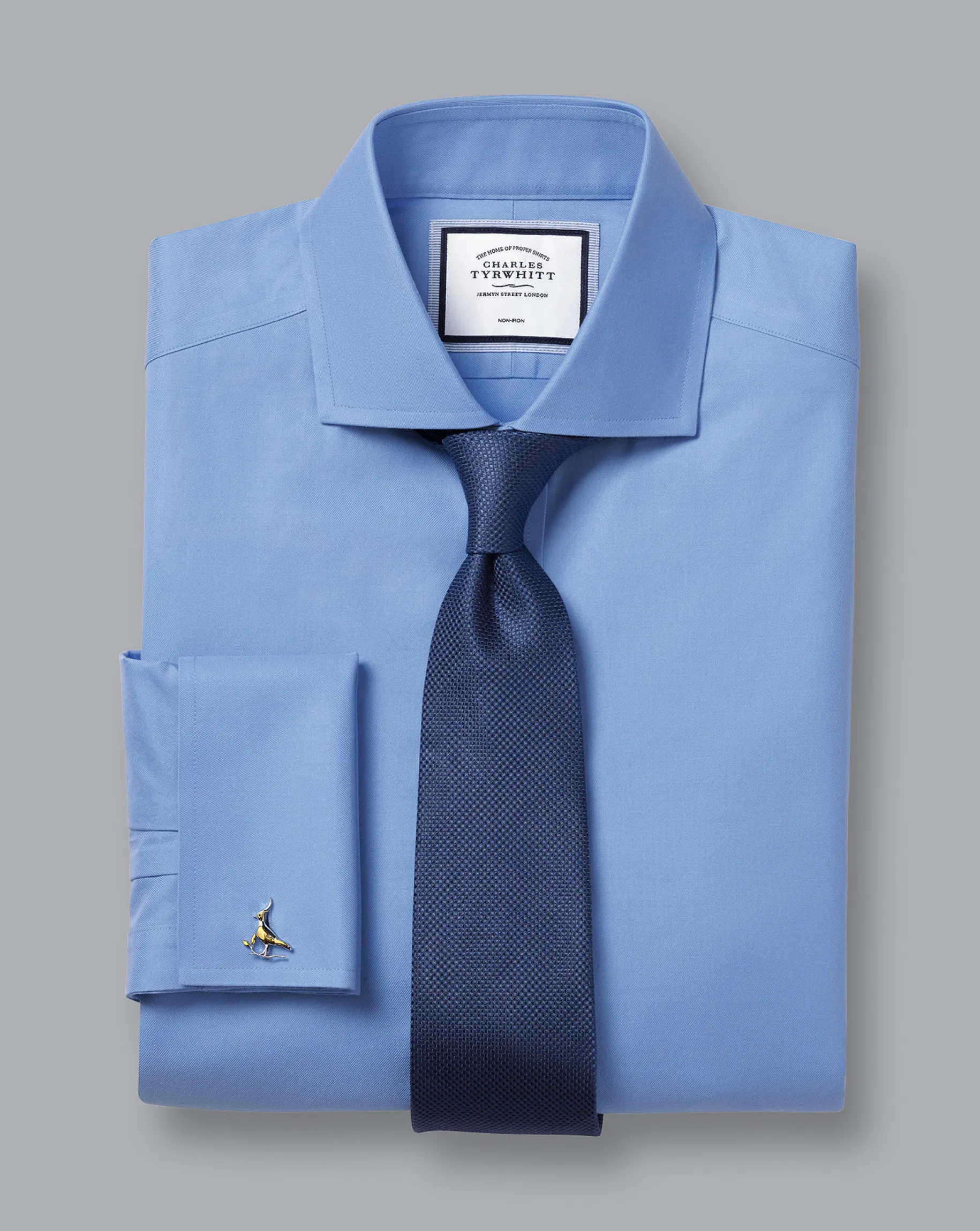Shirt Sale|Dress Shirts<Charles Tyrwhitt Spread Collar Non-Iron Twill Shirt - Cornflower Blue