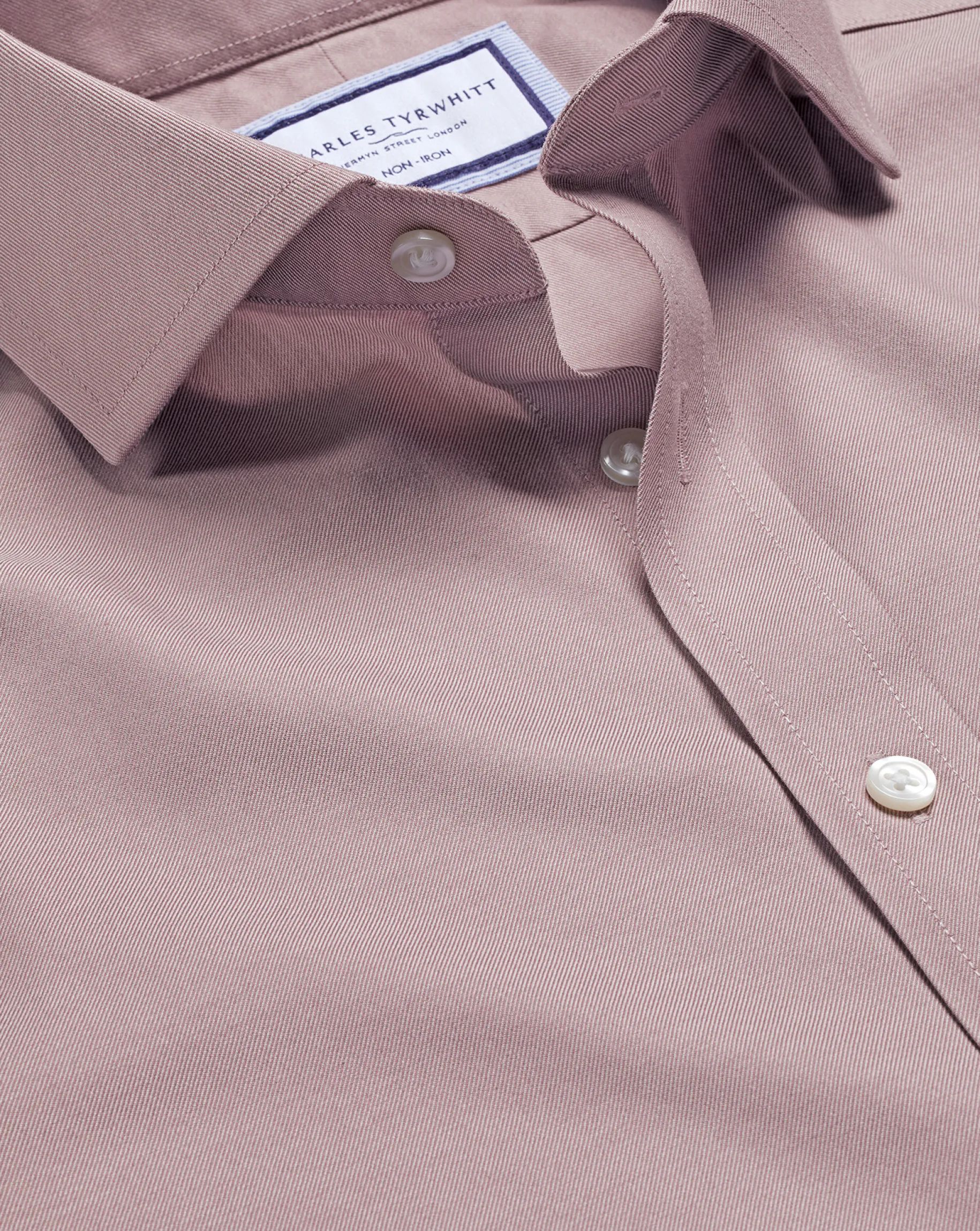 Shirt Sale|Dress Shirts<Charles Tyrwhitt Spread Collar Non-Iron Twill Shirt - Claret Pink