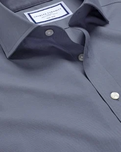 Shirt Sale|Dress Shirts<Charles Tyrwhitt Spread Collar Non-Iron Twill Shirt - Heather Blue
