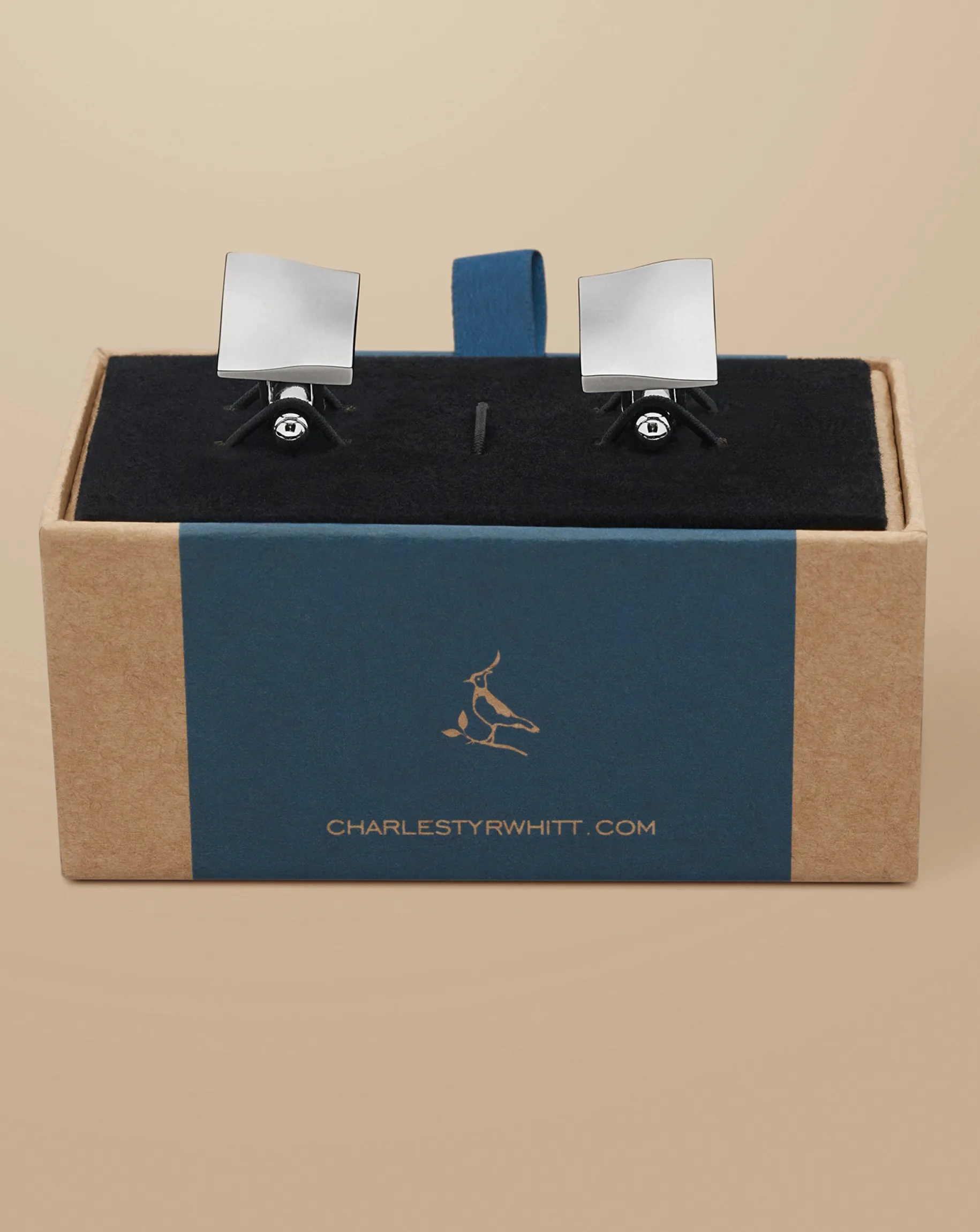 Cufflinks|Evening Accessories<Charles Tyrwhitt Square Cufflink - Silver Grey