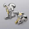 Accessories<Charles Tyrwhitt Squirrel Playing Golf Cufflinks - Silver & Gold