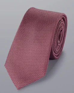 Wedding|Ties & Bow-ties<Charles Tyrwhitt Stain Resistant Slim Silk Tie - Claret Pink