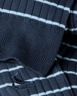 Socks<Charles Tyrwhitt Stripe Cotton Rib Socks - French Blue