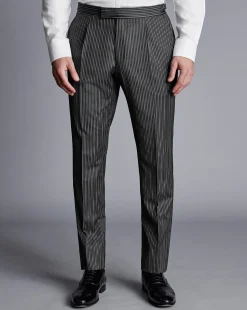 Suit Pants<Charles Tyrwhitt Stripe Morning Suit Pants - Black