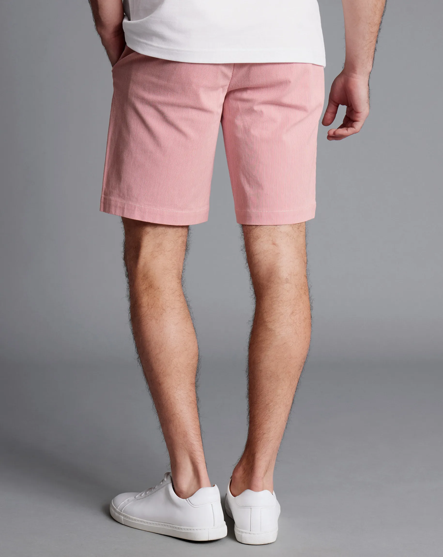 Golf Collection|Pants & Shorts<Charles Tyrwhitt Stripe Shorts - Coral Pink