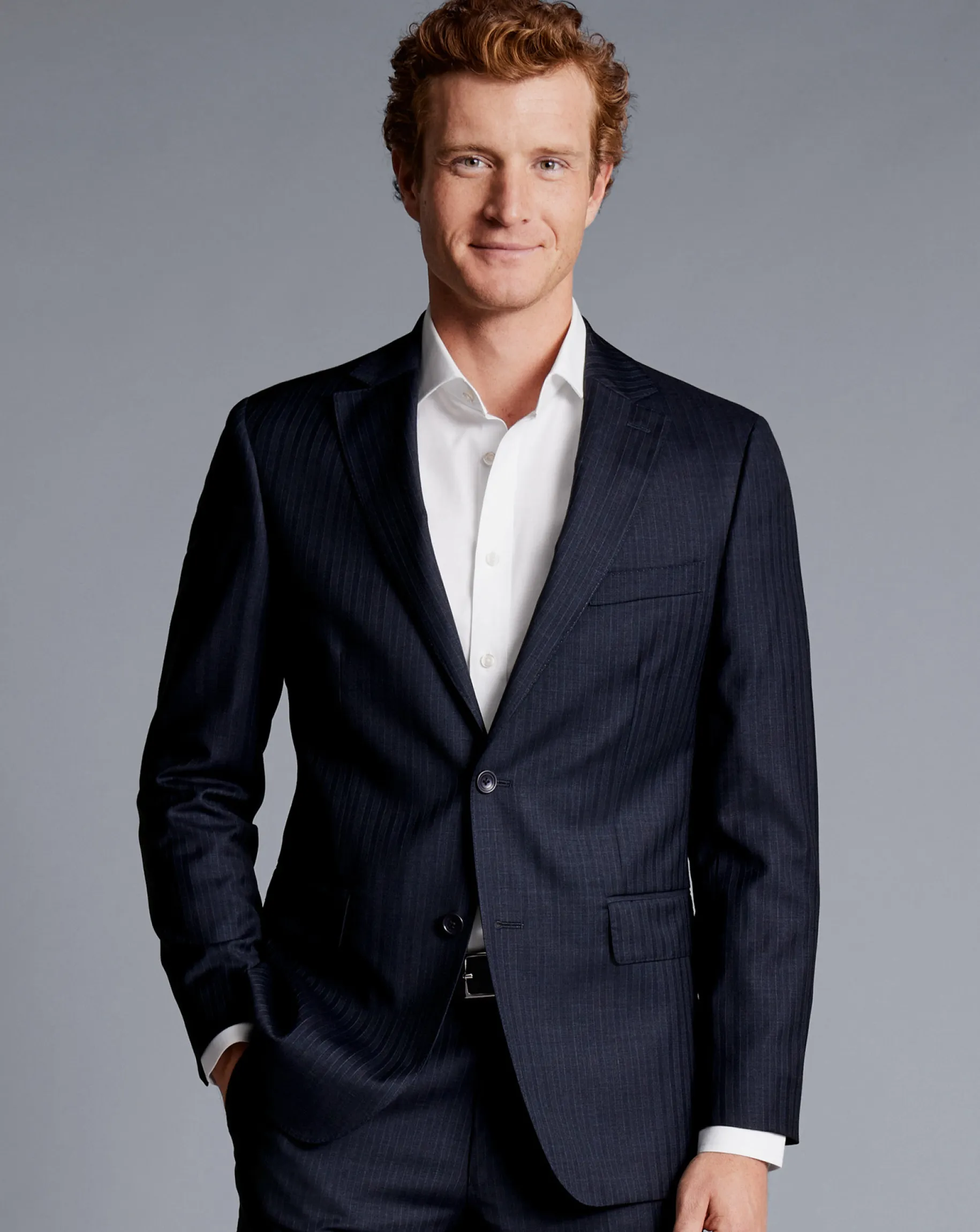 Suit Jackets|Blazers<Charles Tyrwhitt Stripe Suit Jacket - Ink Blue