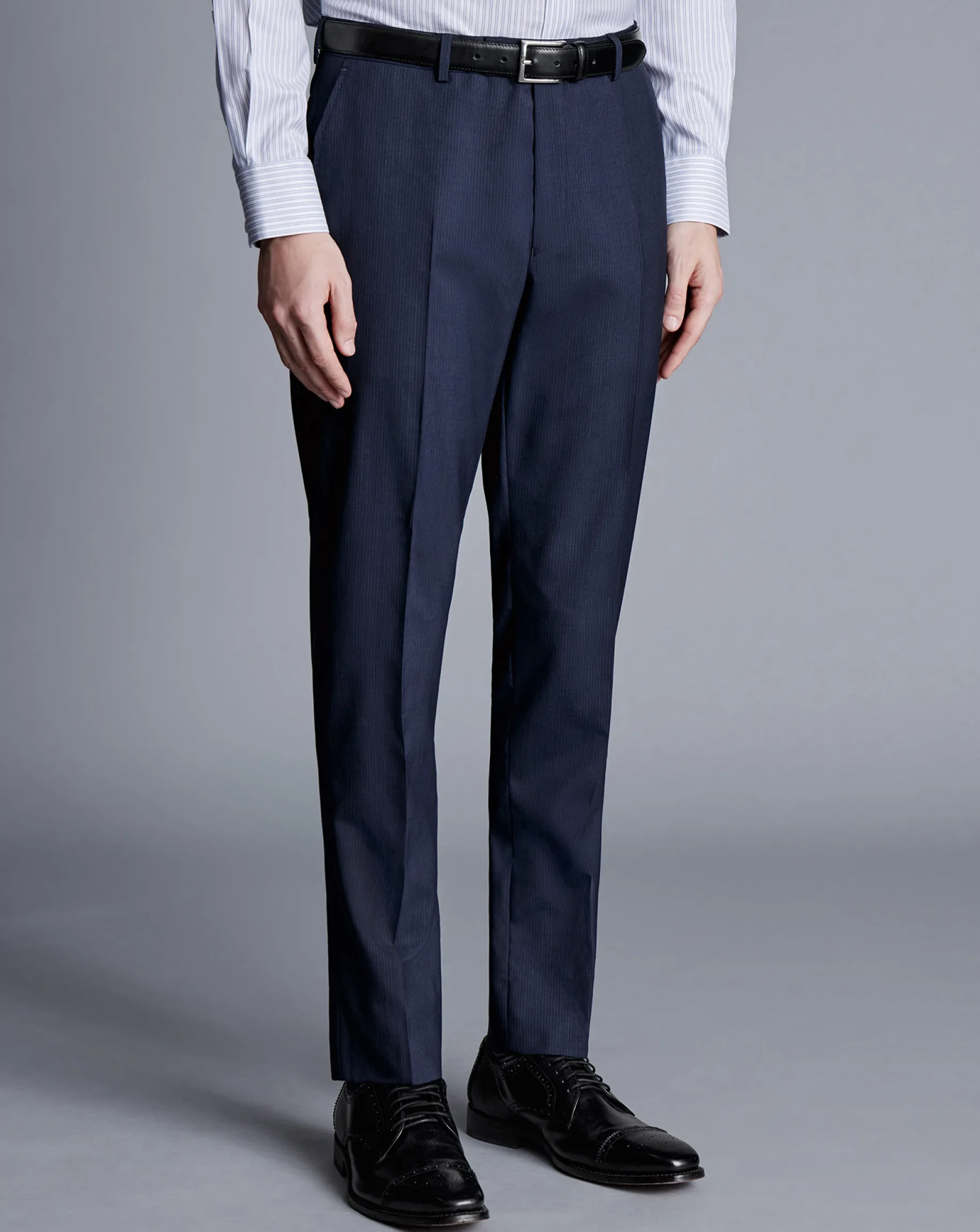 Suit Pants|Pants & Shorts<Charles Tyrwhitt Stripe Suit Pants - Navy