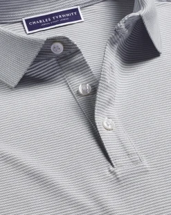 Shirt Sale|Polos<Charles Tyrwhitt Striped Tyrwhitt Pique Polo - Light Grey