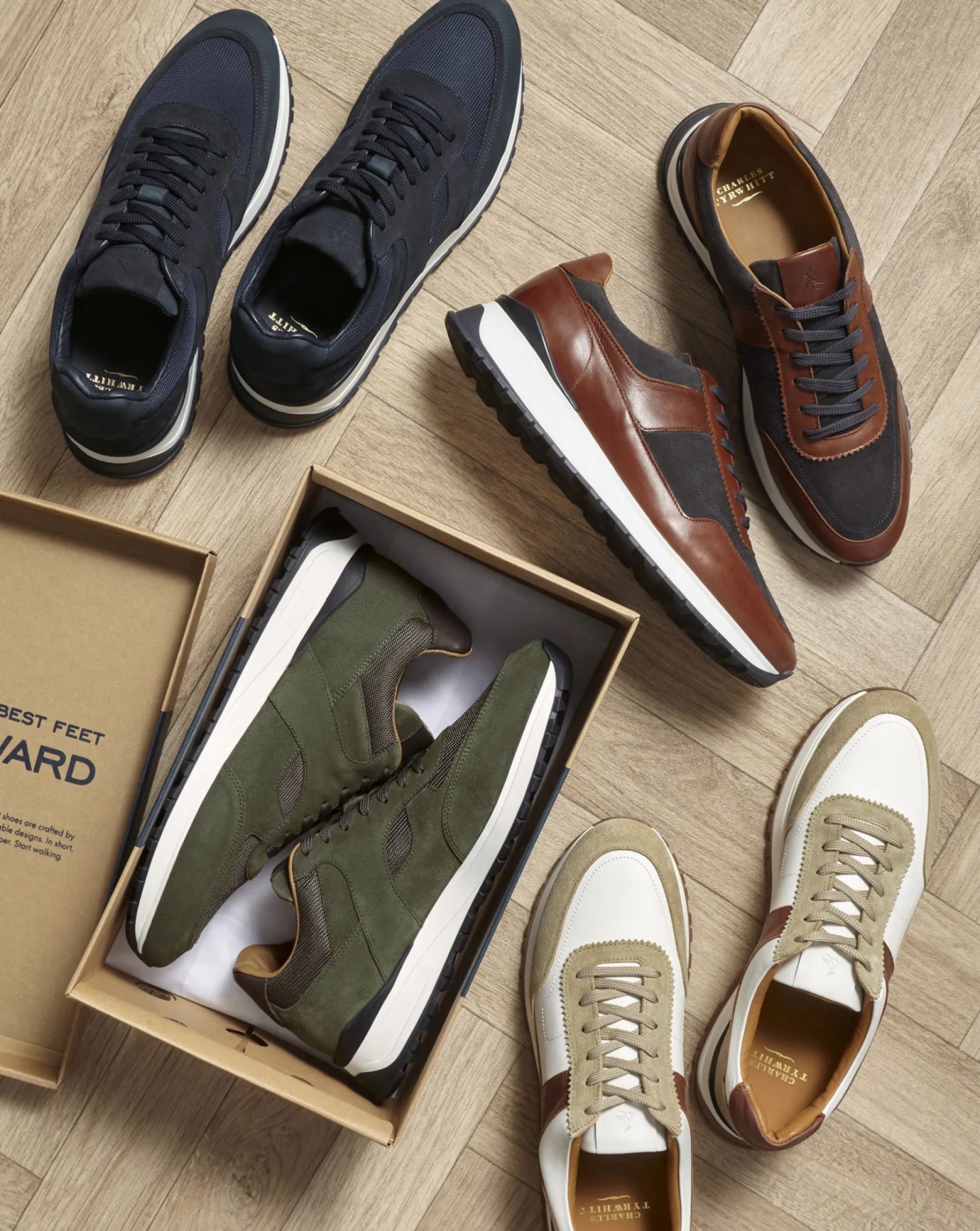Sneakers|Blue Shoes<Charles Tyrwhitt Suede And Textile Sneakers - Navy
