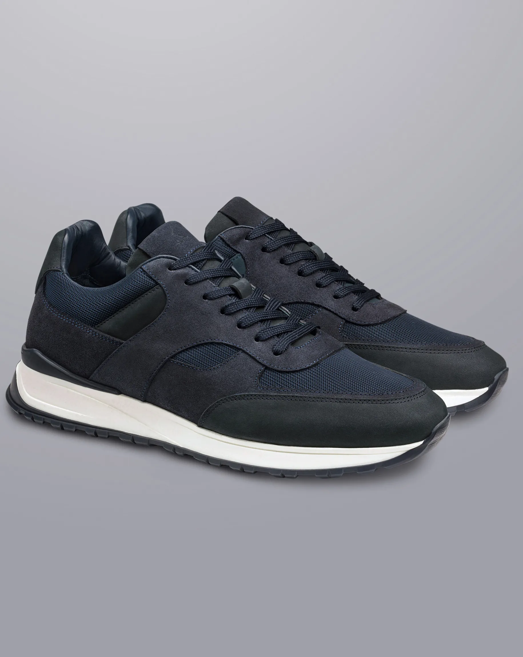 Sneakers|Blue Shoes<Charles Tyrwhitt Suede And Textile Sneakers - Navy