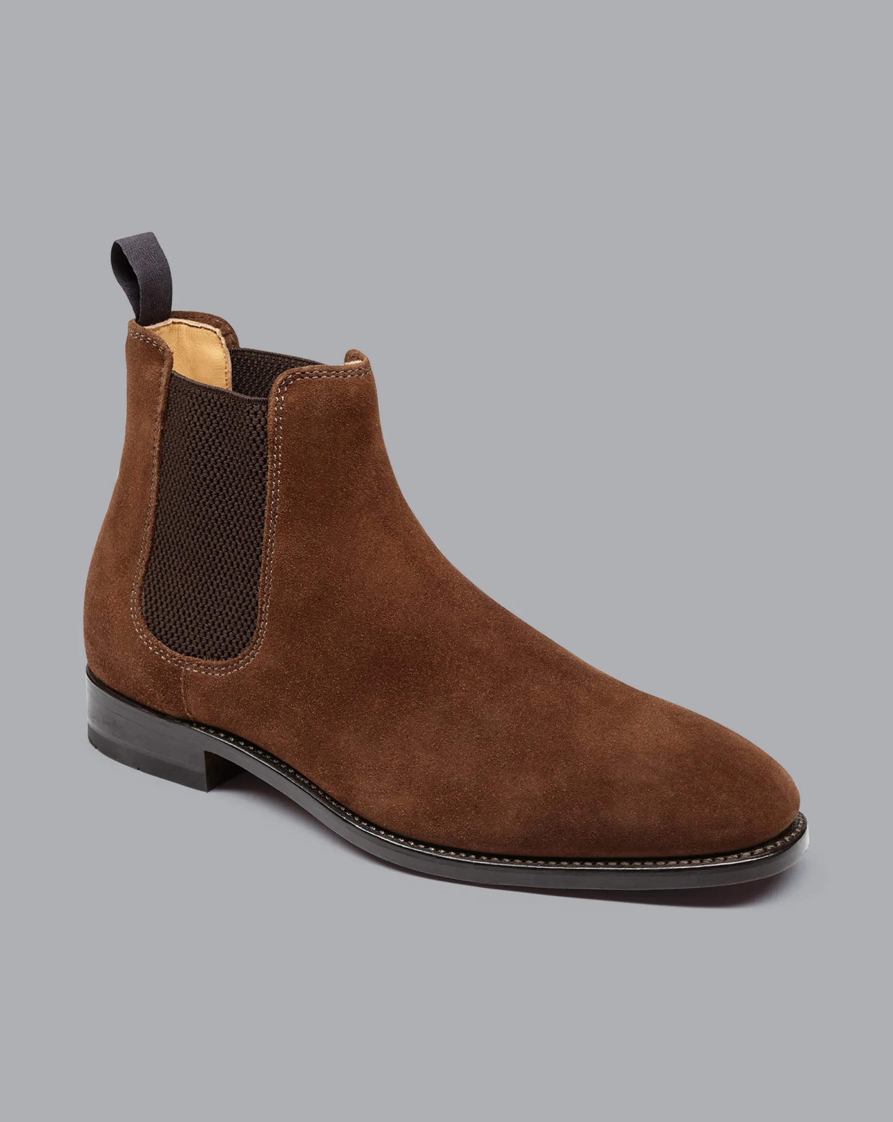 Boots|Brown Shoes<Charles Tyrwhitt Suede Chelsea Boots - Walnut Brown