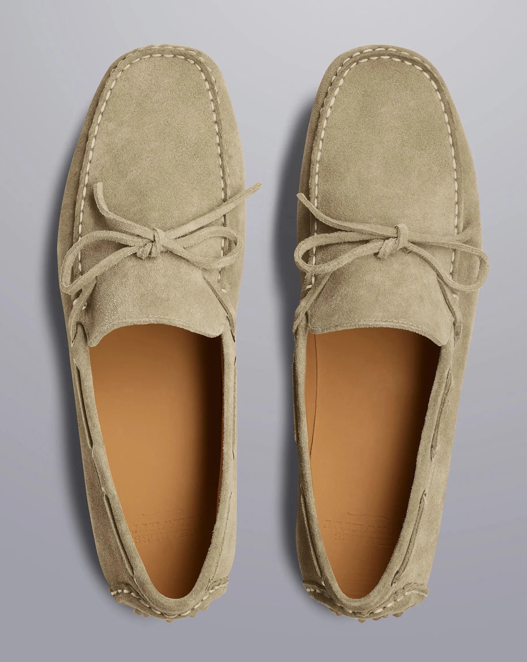 Shoes<Charles Tyrwhitt Suede Driving Loafers - Stone