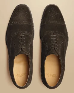 Smart Shoes|Brown Shoes<Charles Tyrwhitt Suede Oxford Brogue Shoes - Dark Chocolate