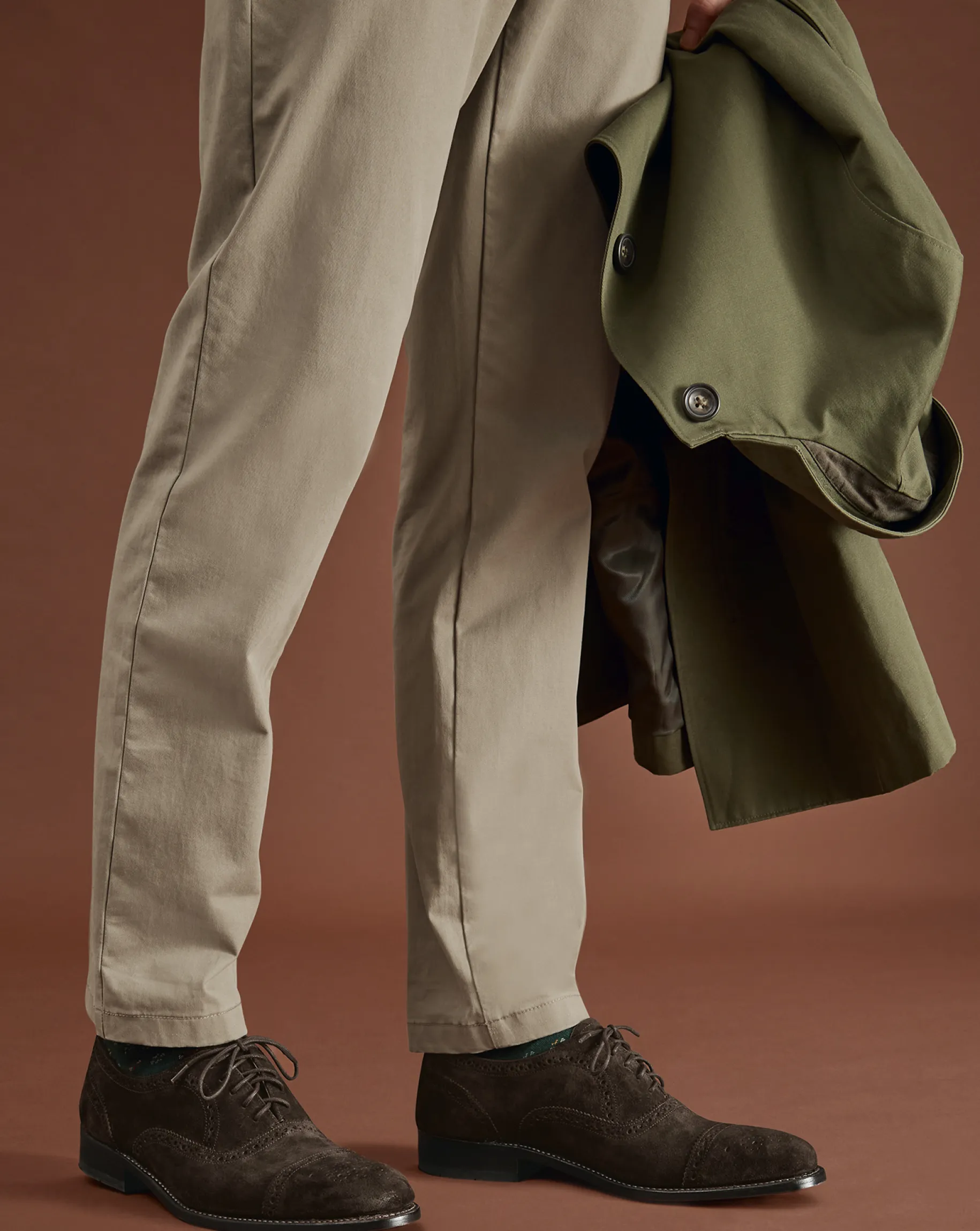 Smart Shoes|Brown Shoes<Charles Tyrwhitt Suede Oxford Brogue Shoes - Dark Chocolate