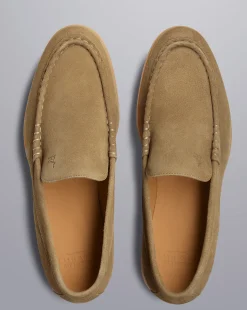 Shoes<Charles Tyrwhitt Suede Slip-On Shoes - Dark Sand