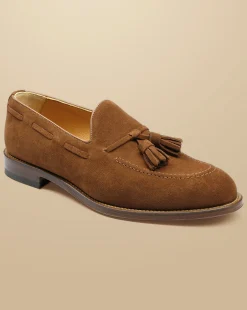 Loafers|Races<Charles Tyrwhitt Suede Tassel Loafers - Chestnut Brown