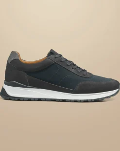 Sneakers<Charles Tyrwhitt Suede Textile Sneakers - Grey