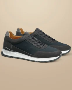 Sneakers<Charles Tyrwhitt Suede Textile Sneakers - Grey