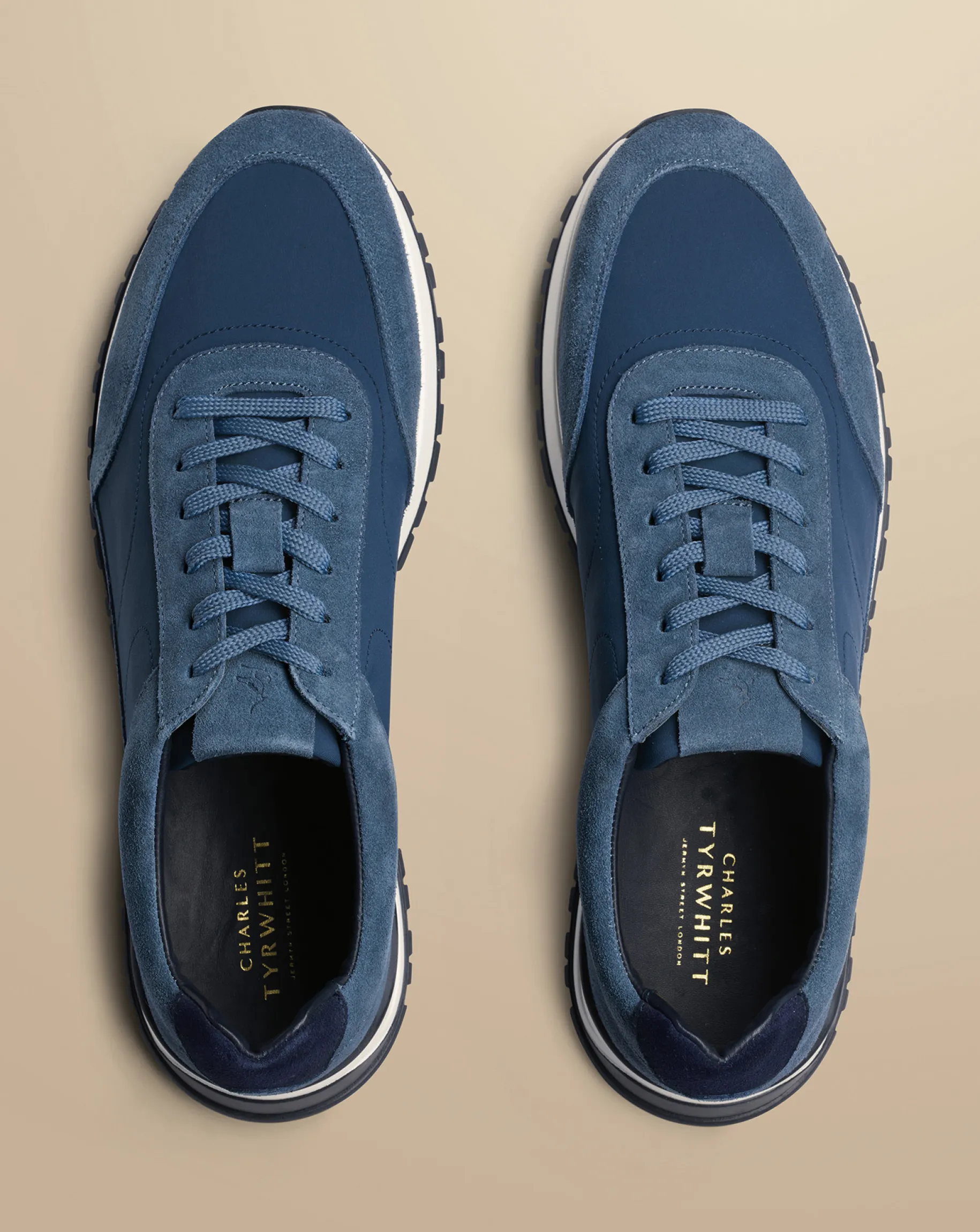 Sneakers|Blue Shoes<Charles Tyrwhitt Suede Textile Sneakers - Ocean Blue