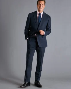 Suit Jackets|Blazers<Charles Tyrwhitt Textured Business Suit Jacket - Denim Blue