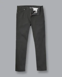 Pants & Shorts<Charles Tyrwhitt Textured Washed 5 Pocket Pants - Grey Charcoal