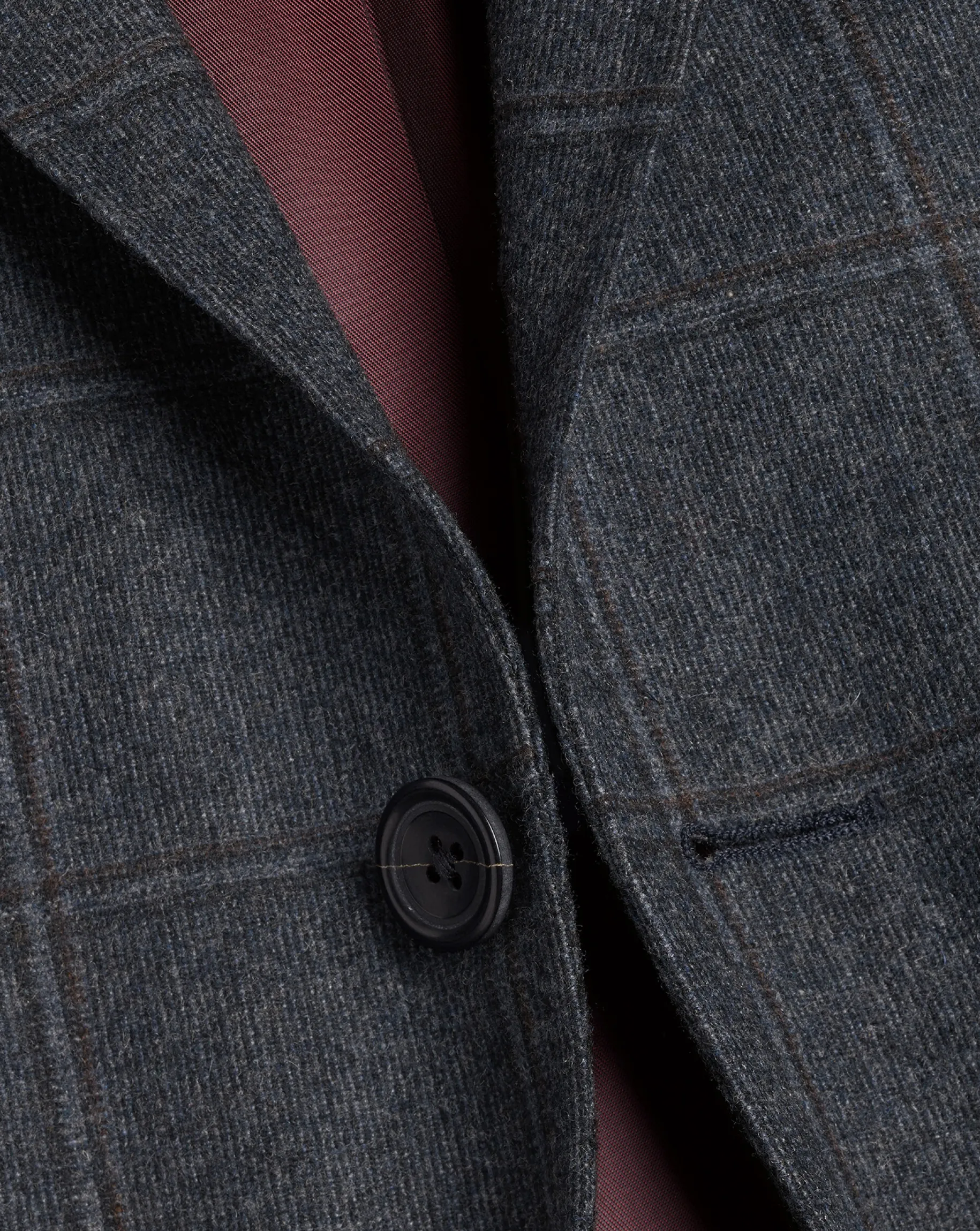 Coats & Jackets|Blazers<Charles Tyrwhitt Textured Wool Windowpane Check Jacket - Denim Blue