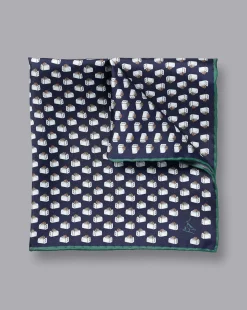 Accessories<Charles Tyrwhitt Toaster Print Pocket Square - French Blue