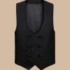 Vests<Charles Tyrwhitt Tuxedo Double Breasted Vest - Black