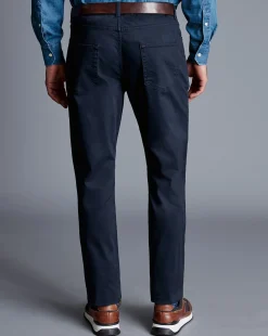 Seasonal Looks|Pants & Shorts<Charles Tyrwhitt Twill 5 Pocket Jeans - Dark Navy