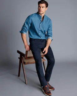 Seasonal Looks|Pants & Shorts<Charles Tyrwhitt Twill 5 Pocket Jeans - Dark Navy