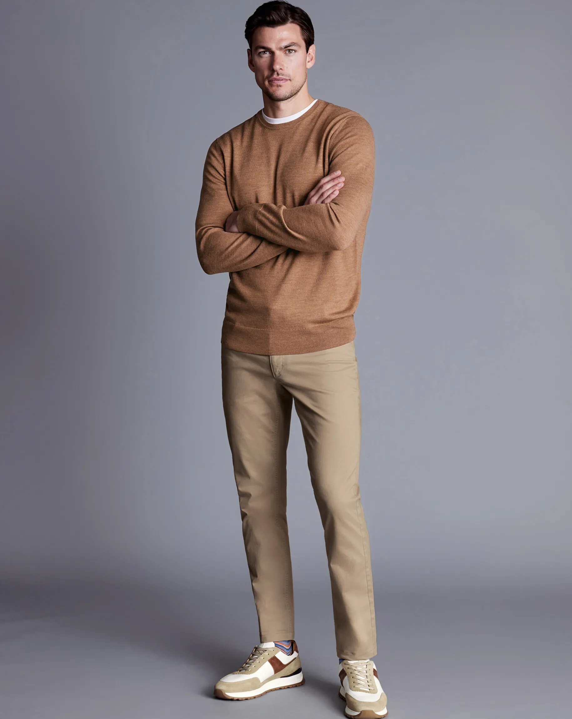 Pants & Shorts<Charles Tyrwhitt Twill 5 Pocket Jeans - Oatmeal