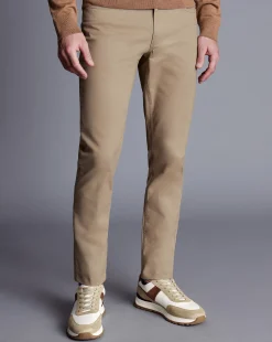 Pants & Shorts<Charles Tyrwhitt Twill 5 Pocket Jeans - Oatmeal