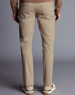Pants & Shorts<Charles Tyrwhitt Twill 5 Pocket Jeans - Oatmeal