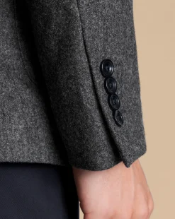 Blazers<Charles Tyrwhitt Twill Wool Jacket - Grey Charcoal