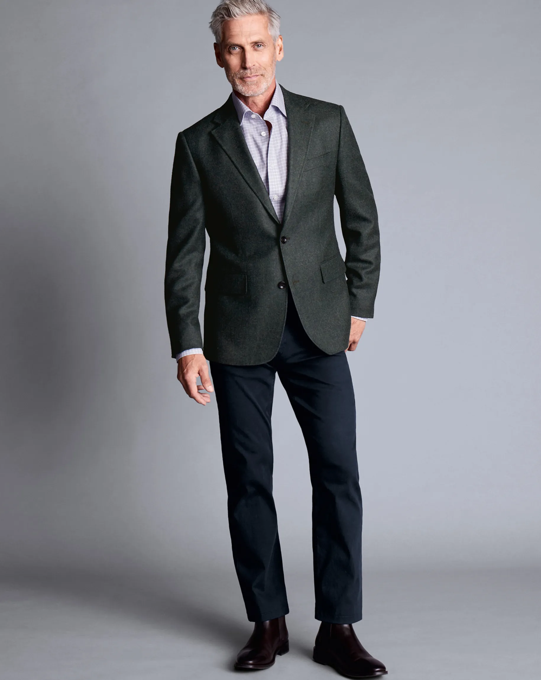 Coats & Jackets|Blazers<Charles Tyrwhitt Twill Wool Jacket - Forest Green