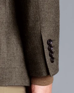 Brown|Blazers<Charles Tyrwhitt Twill Wool Jacket - Mocha