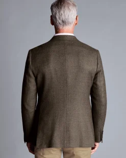 Brown|Blazers<Charles Tyrwhitt Twill Wool Jacket - Mocha